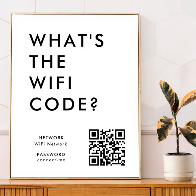 What's the WiFi Code? | Wifi Network QR Code Poster (What's the WiFi Code? poster print with QR code to connect seamlessly to your Wi-Fi)