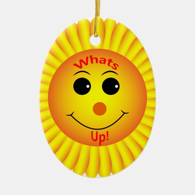 Whats Up ! Ceramic Tree Decoration (Front)