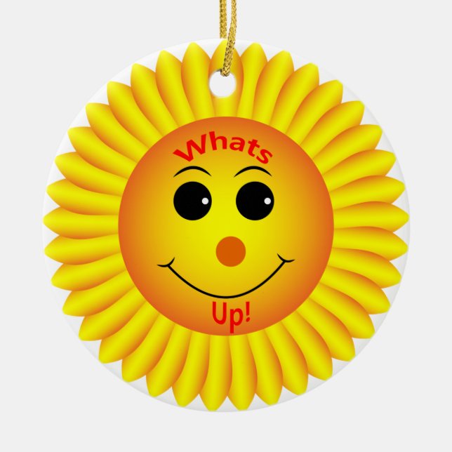 Whats Up ! Ceramic Tree Decoration (Front)