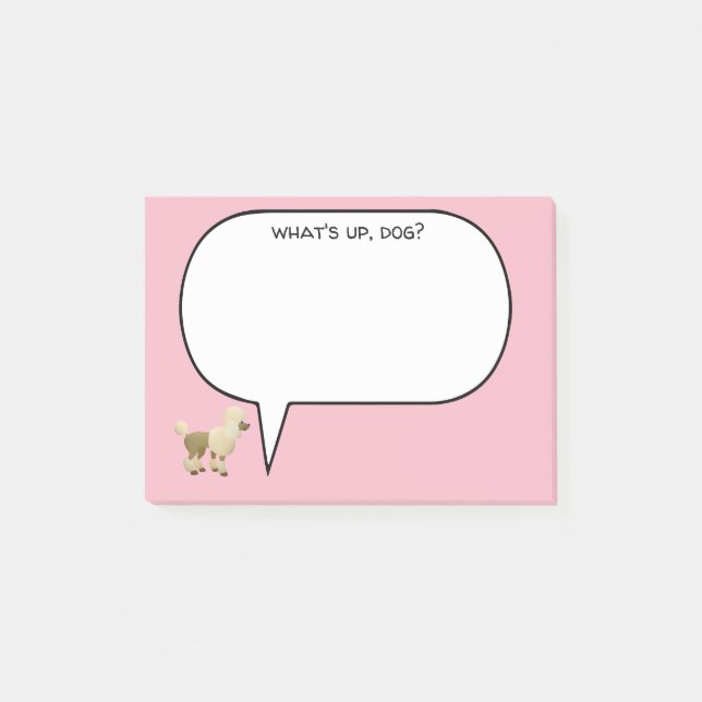 What's Up Dog Poodle Post-it Notes (Front)