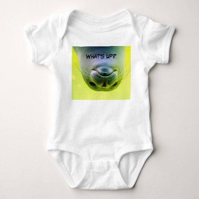 What's Up funny seal Baby bodysuit, Bodysuit (Front)