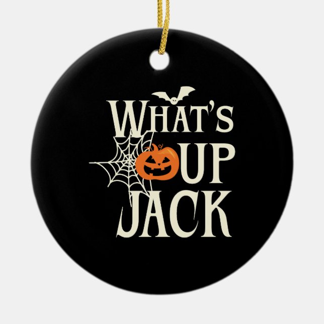 What's Up Jack Halloween Ceramic Tree Decoration (Front)