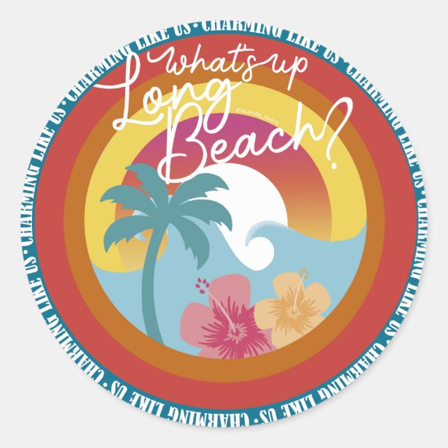 What's Up Long Beach - AC Classic Round Sticker (Front)