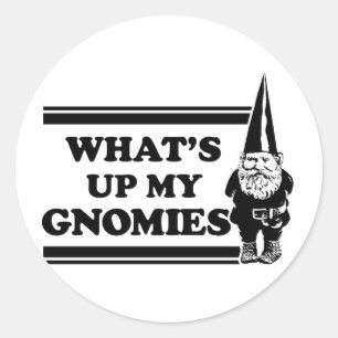 What's Up My Gnomies Classic Round Sticker