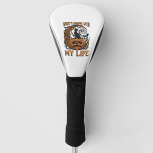 Whats Wrong Life Halloween Black Cat Pumpkin Knife Golf Head Cover