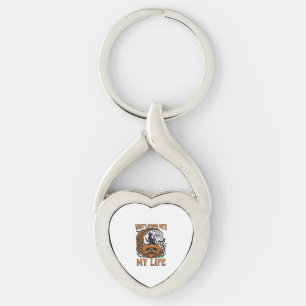 Whats Wrong Life Halloween Black Cat Pumpkin Knife Key Ring