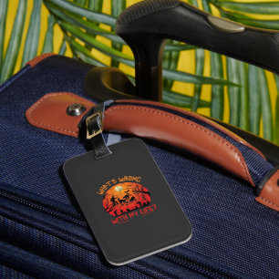 Whats Wrong Life Halloween Black Cats Zombies Grav Luggage Tag