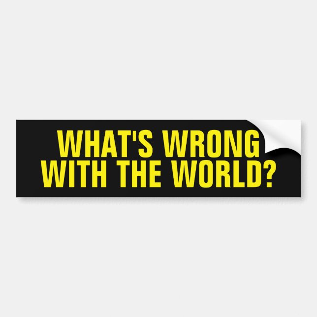 What's Wrong With The World Bumper Sticker (Front)