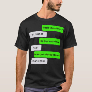 Whats Your Address Funny Networking Computer Nerd T-Shirt
