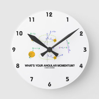 What's Your Angular Momentum? (Physics Diagrams) Round Clock