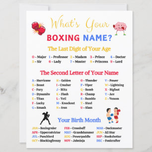 What's Your Boxing Name Game