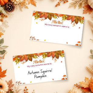 What's Your Cosy Autumn Name? Fall Party Game Card