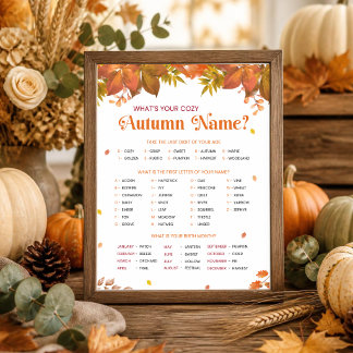 What's Your Cosy Autumn Name? Fall Party Game Invitation