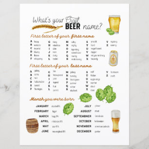 What's Your Craft Beer Name Watercolor