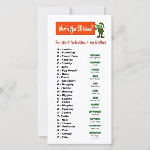 What's Your Elf Name?  Holiday Greeting Card