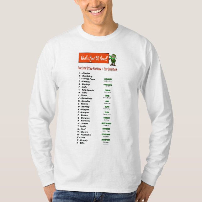 What's Your Elf Name? T-shirt (Front)