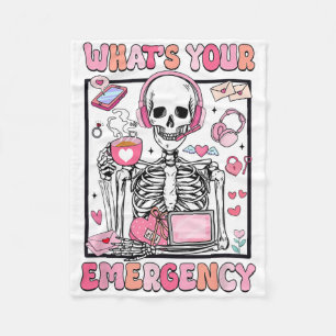 What's Your Emergency Valentines Day 911 Dispatche Fleece Blanket