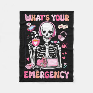 What's Your Emergency Valentines Day 911 Dispatche Fleece Blanket