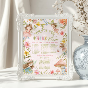 Whats your fairy name Fairy Bright Birthday Poster