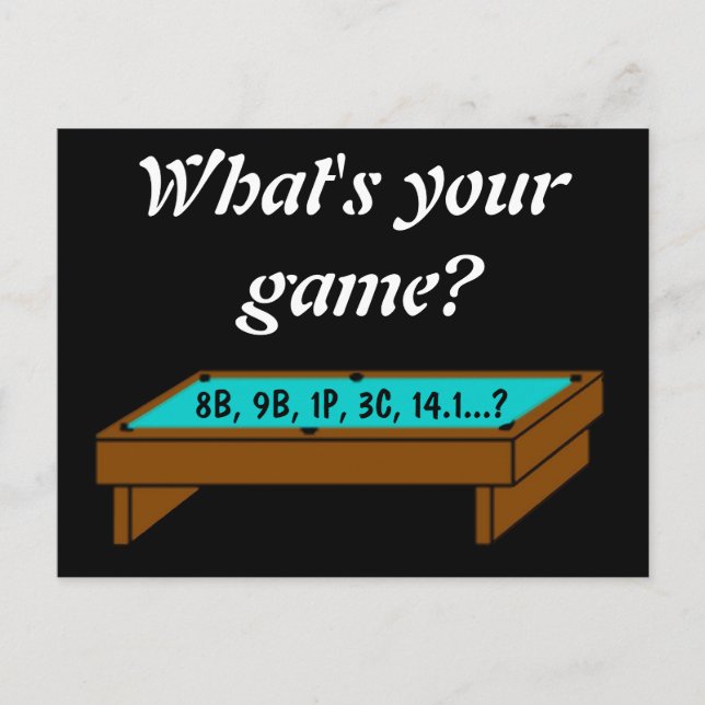What's your game? Postcard (Front)