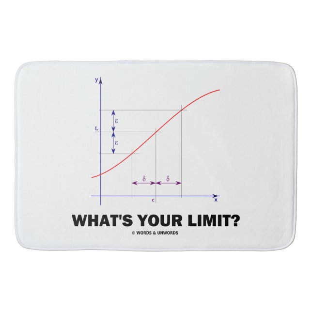 What's Your Limit? Limit Function Geek Humour Bath Mat (Front)