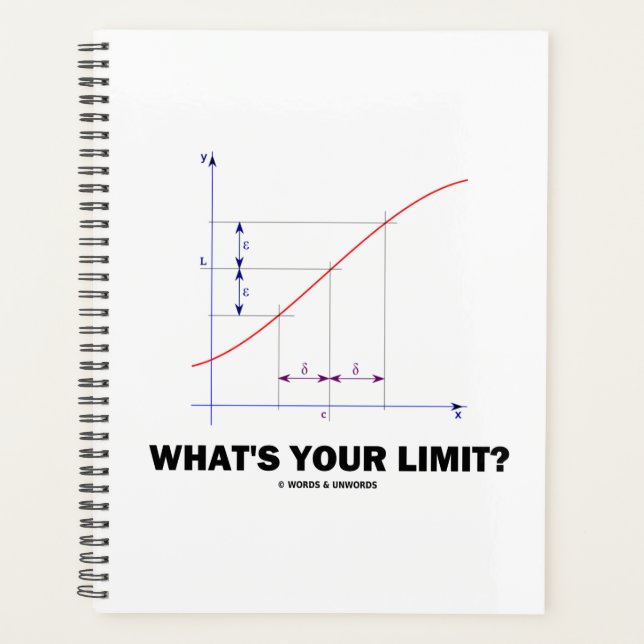 What's Your Limit? Limit Function Geek Humour Planner (Front)