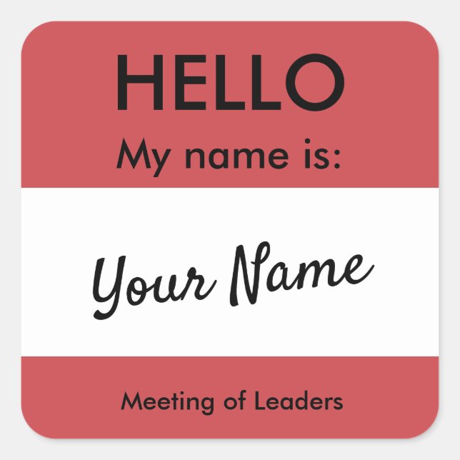 What's your name? square sticker (Front)