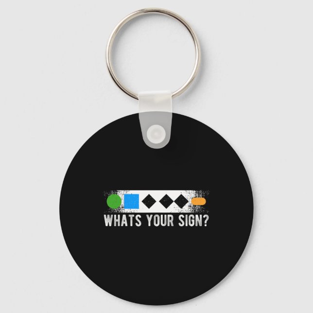 Whats Your Sign Sliding Sport Snowboarding  Key Ring (Front)
