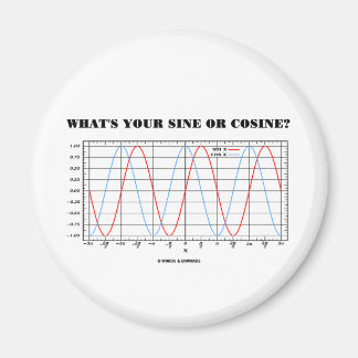 What's Your Sine Or Cosine? (Math Geometry Humour) Magnet