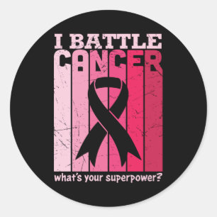 What's Your Superpower Breast Cancer Awareness Classic Round Sticker