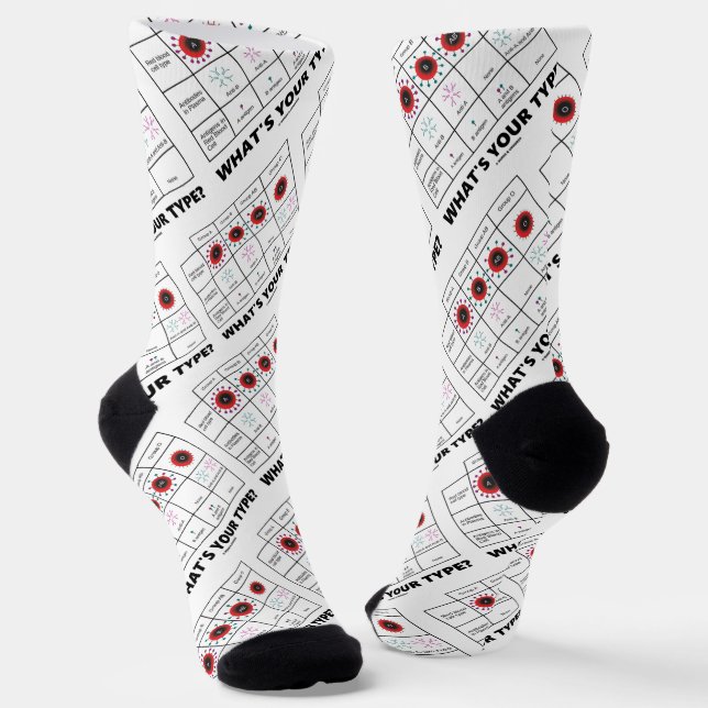 What's Your Type? Blood Cell Groups Socks (Angled)
