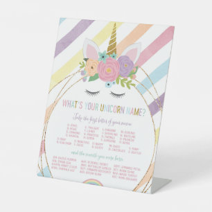 What's Your Unicorn Name Sign Birthday Party