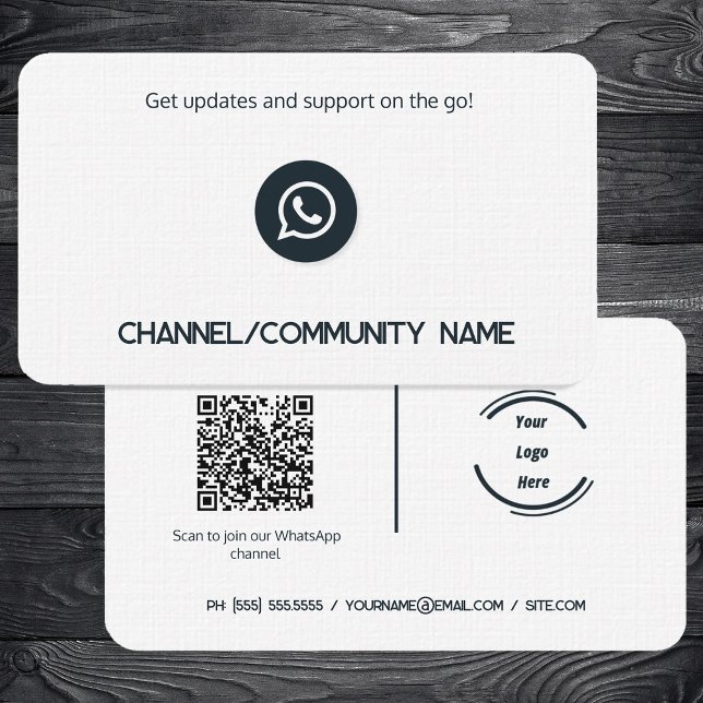 🌐📲 WhatsApp Channel Community Custom QR Business Card (WhatsApp Channel Community Business Cards)