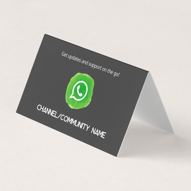 WhatsApp Community Channel  QR Business Card (Front)