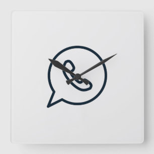 whatsapp-whats-whatsapp-icon square wall clock