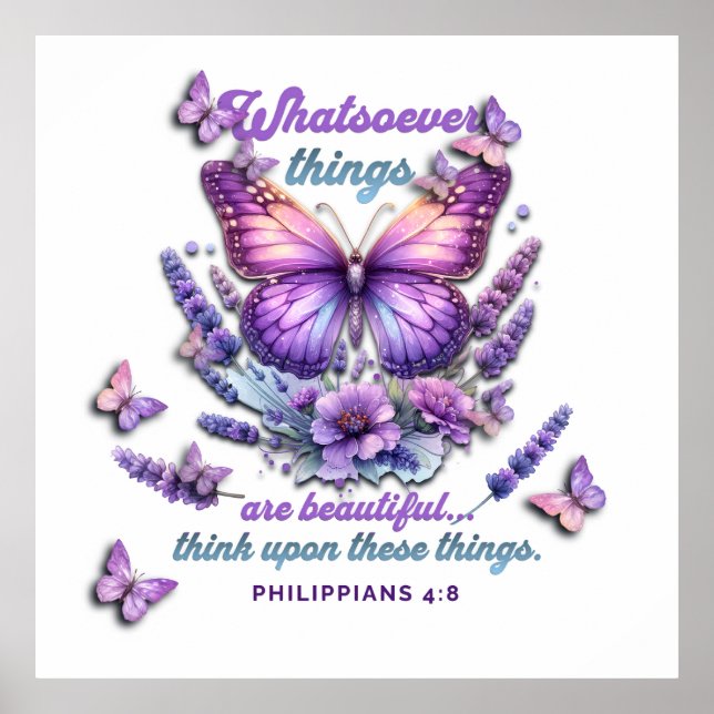 Whatsoever Things Bible Scripture Poster (Front)