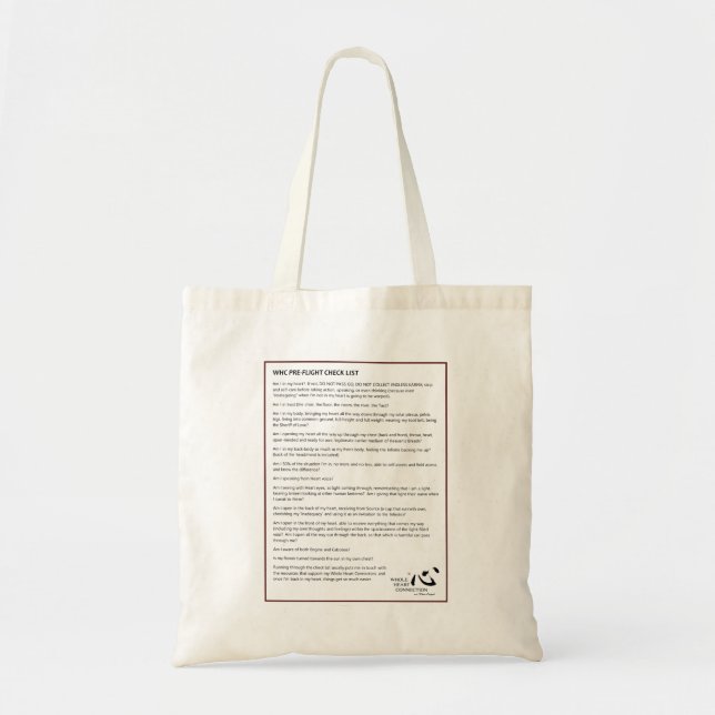 WHC Pre-Flight Checklist Tote Bag (Front)