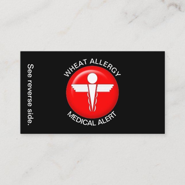 WHEAT Allergy Medical Alert Card (Front)