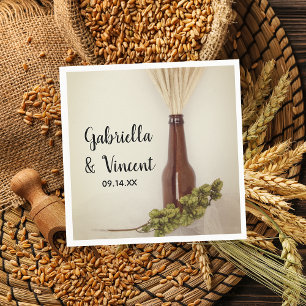 Wheat and Hops Brewery Wedding Napkin