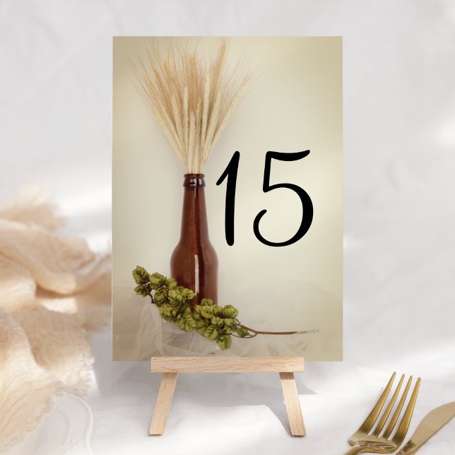 Wheat and Hops Brewery Wedding Table Number (Creator Uploaded)