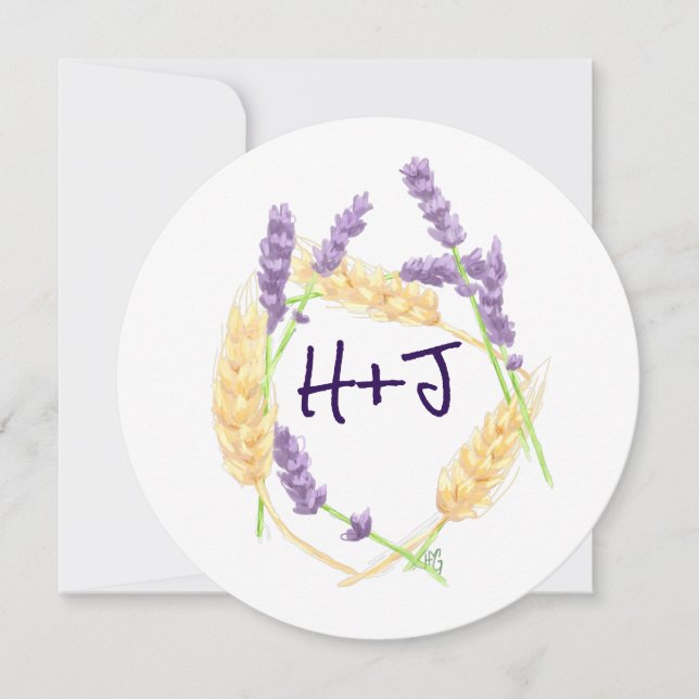 Wheat and Lavender Save the Date (Front)