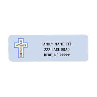Wheat & Blue Sky Cross Return Address Labels