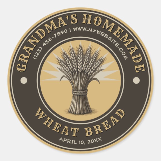 Wheat Bread Vintage Label Template (Front)