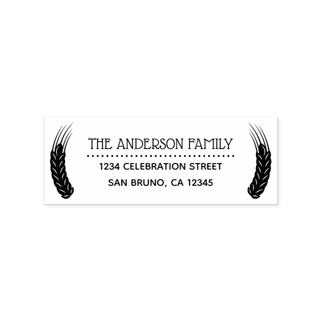 Wheat Custom Name Return Address Rubber Stamp (Imprint)