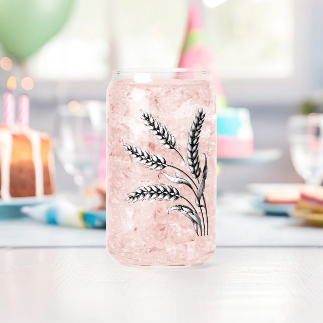 Wheat Ears Etched Wedding Glasses (Insitu (Birthday))