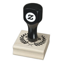 Wheat Ears Monogram Rubber Stamp