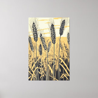 Wheat Field Abstract: Colourful Nature Art Canvas Print