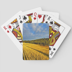 Wheat Field After Harvest Playing Cards