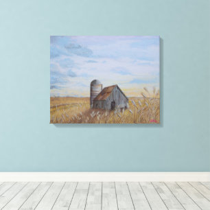 Wheat Field and Barn Canvas Print