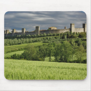 Wheat field and distant Monteriggioni, in the Mouse Mat